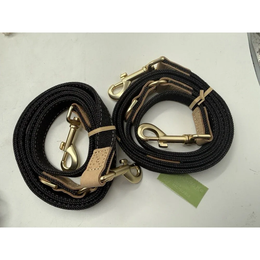 Puppytie Dog Harness Multifunction Leash Set Black Denim Small No Pull
